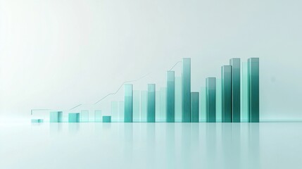 Fototapeta premium Modern business analytics chart in green tones showing growth and progress.