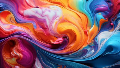 colourful summary fluid art with colorful swirls and dynamic motion