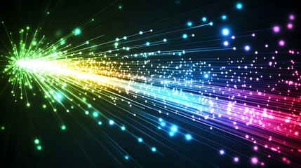 Fototapeta premium Abstract Rainbow Light Streaks Exploding From Center