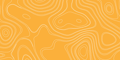 Orange topography render geographic mountain relief abstract concept effect white line vector background, topographic linear contour map background with copy space in design element.