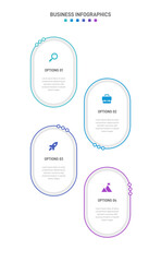 Vertical progress bar featuring 4 arrow-shaped elements, symbolizing the four stages of business strategy and progression. Clean timeline infographic design template. Vector for mobile presentation.