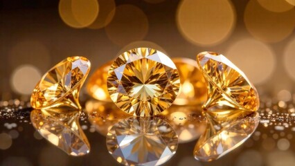 Fototapeta premium Golden diamonds on a delicate background.