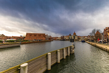 The center of the old town of Gdańsk, a walk along the Motlawa River, historic tenement houses, a market,