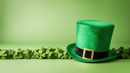 St. Patrick's Day Leprechaun Hat with Shamrock Border