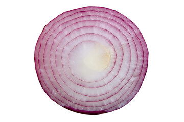 Onion slice, cut onion on a transparent background.