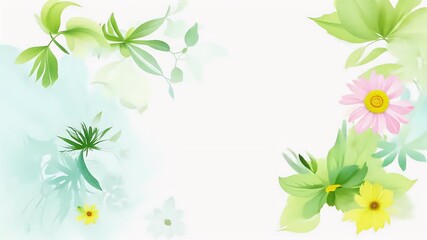 template r plants border poster watercolor summer card wildflowers banner design abstract illustration wallpaper olated colorful green wildflower watercolor flower poppy floral nature spring summer - Powered by Adobe