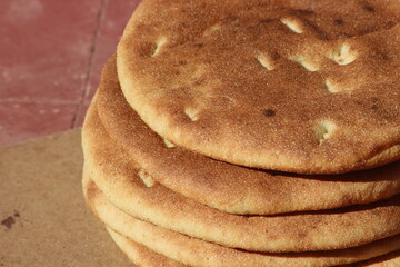 Traditional Moroccan Bread Close Up