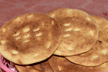 Traditional Moroccan Bread Close Up