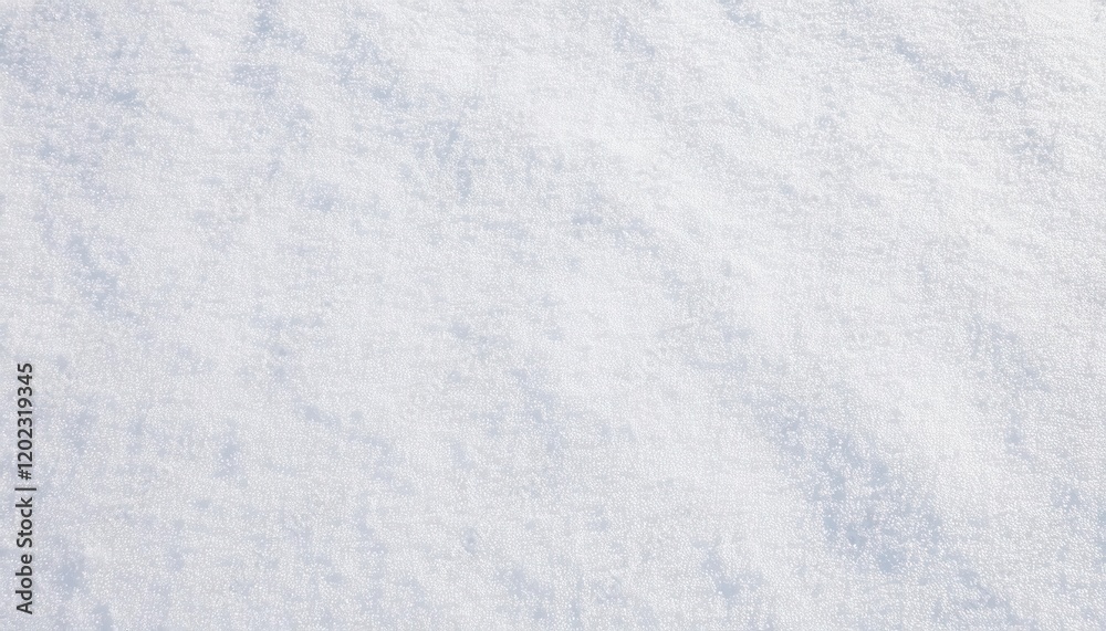 Poster textured close-up of pristine white snow surface with delicate crystalline patterns, perfect for win