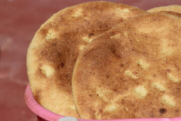 Traditional Moroccan Bread Close Up