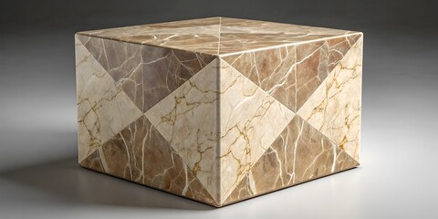 Luxurious Marble Coffee Table with Golden Veins and Polished Surface V5