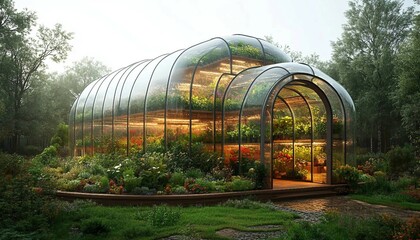 adaptive greenhouses that change their structures based on climate, protecting crops from extreme weather, Climate-Resilient Farming Solutions