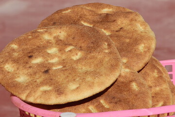 Traditional Moroccan Bread Close Up