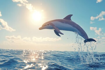 Joyful Dolphin Leaping from Ocean