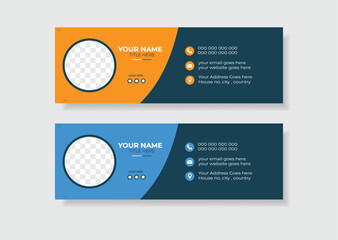 Corporate email signature template design with layout.