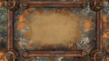 Antique Wooden Frame with Distressed Texture