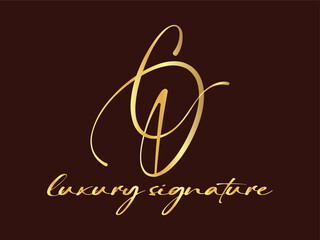 CD Elegant gold luxury signature logo design
