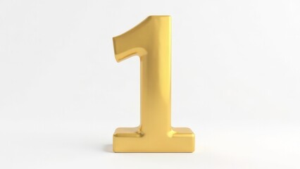 Golden number 1 on a white background.