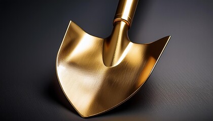 a ceremonial gold painted spade for a groundbreaking