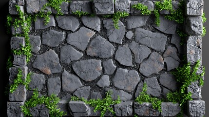 Cobblestone Pathway with Lush Greenery: A Textured Masterpiece