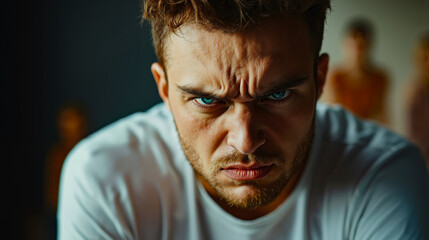 Fototapeta premium A man with a serious look on his face