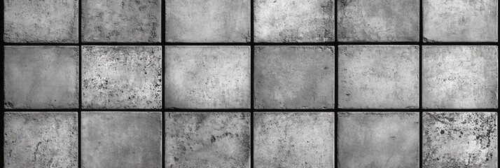 grainy concrete wall with square tiles, seamless texture background