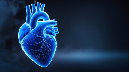 3D rendered hologram illustration of anatomy human heart for medical purpose