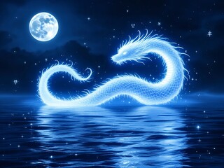  Moon over water. In the lake resides the spirit of a white snake, practicing Daoist magical arts in the hope of attaining immortality after centuries of training and refinement.