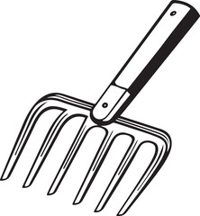 Fork Rustic Tool for Gardening with a white background