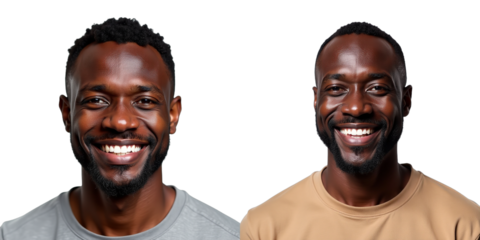 A Smiling African Man Is Isolated Against A Plain White Background In This Simple Yet Distinctive Portrait Photograph. 00001