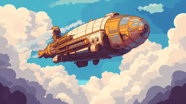 massive intricately steampunk airship