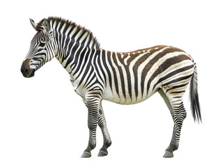 Fototapeta premium Isolated Zebra with Brown Stripes
