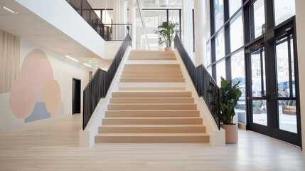 Obraz premium Vibrant Staircase in Modern Co-Working Space