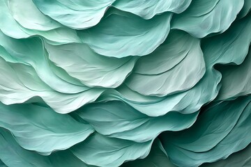 Abstract Teal Fabric Wave Pattern Design