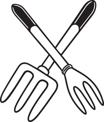 Fork Rustic Tool for Gardening with a white background