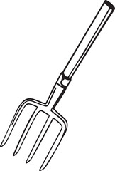 Fork Rustic Tool for Gardening with a white background