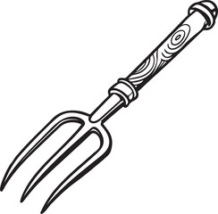 Fork Rustic Tool for Gardening with a white background