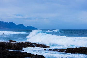 Küste Gran Canaria Spanien Wellen Wasser 
