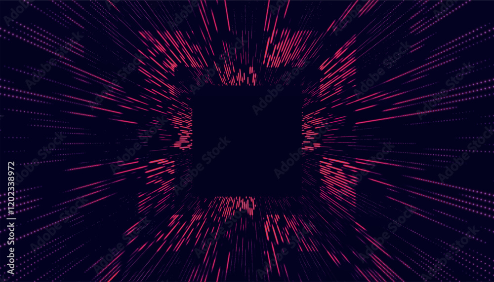 Poster colorful tunnel background. abstract techno digital background. big data visualization. data flow in