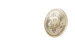 Isolated Silver Bitcoin Coin