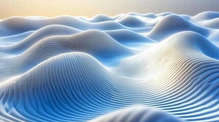 Abstract wavy landscape with light and shadow.