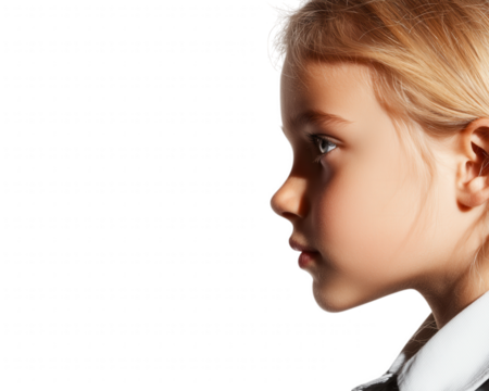 Profile Portrait of a Young Girl with Natural Expression and Light Hair