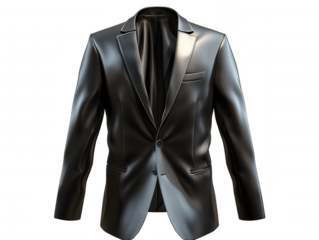 Elegant Black Suit Jacket on Transparent Background for Fashion Use