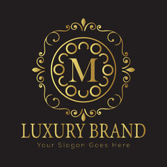 Luxury Ornate Letter Logo with Circular Frame and Dots