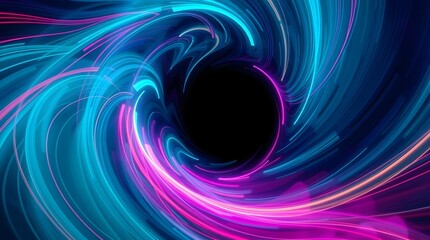 Obraz premium High-resolution stock photo A cosmic vortex of vibrant, multicolored light streams into a dark void