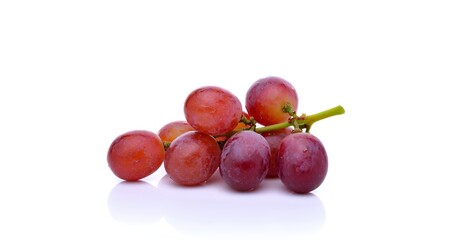 Grape branch on white background.