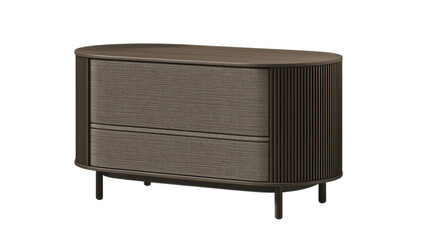 Modern Oval Cabinet with Textured Front and Elegant Design