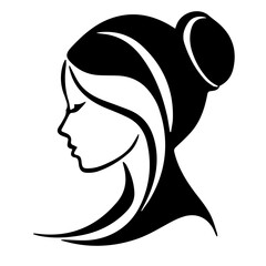 Minimalist Silhouette Woman with Trendy Hairstyle