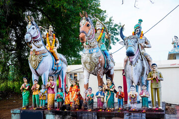 The statue erected in front of the Veerappa Ayyanar temple