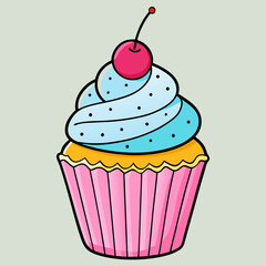 cupcake with cherries